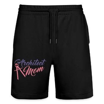Funny Architect Mom - Stanley/Stella Trainer Unisex Organic Jogging Shorts - black - Front - Nik (191cm) & Marisol (170cm)