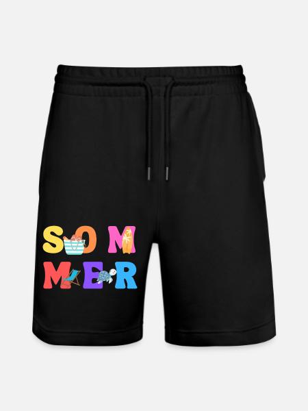 Summer - Summer - Summer Love - Sun - Stanley/Stella Trainer Unisex Organic Jogging Shorts - black