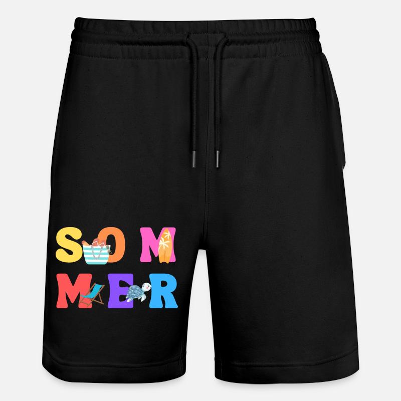 Sommer - Summer - Sommerliebe - Sonne - Stanley/Stella Unisex Bio Joggingshorts Trainer  - Schwarz