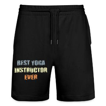 Best Yoga Teacher - Stanley/Stella Trainer Unisex Organic Jogging Shorts - black - Front - Nik (191cm) & Marisol (170cm)