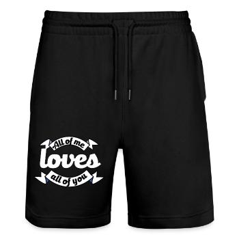 Vous m’aimez tous Proposition Déclaration d’amour - Short de jogging bio TRAINER Stanley/Stella unisexe - noir - Devant - Nik (191cm) & Marisol (170cm)