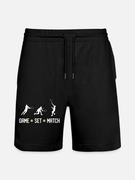 Tennis - Game Set Match - Stanley/Stella Trainer Unisex Organic Jogging Shorts - black