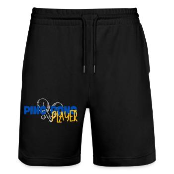 Ping Pong Player - Stanley/Stella Trainer Unisex Organic Jogging Shorts - black - Front - Nik (191cm) & Marisol (170cm)