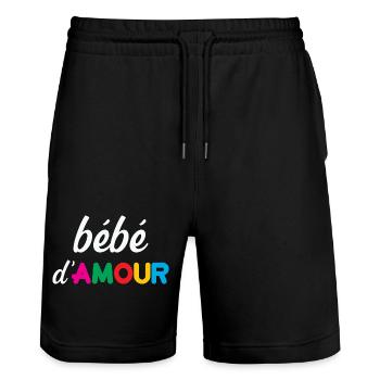 bébé d'Amour - Short de jogging bio TRAINER Stanley/Stella unisexe - noir - Devant - Nik (191cm) & Marisol (170cm)