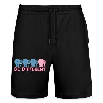 Ein anderer Elefant - Stanley/Stella Unisex Bio Joggingshorts Trainer  - Schwarz - Vorne - Nik (191cm) & Marisol (170cm)