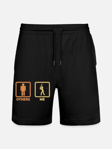 Funny Cricket Stick Figures - Stanley/Stella Trainer Unisex Organic Jogging Shorts - black