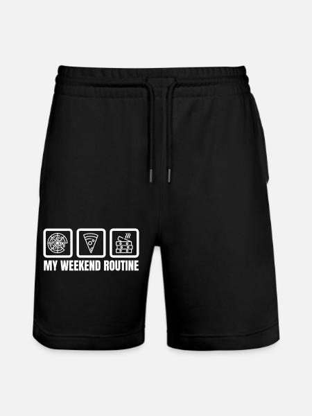 My Weekend Routine - Stanley/Stella Trainer Unisex Organic Jogging Shorts - black