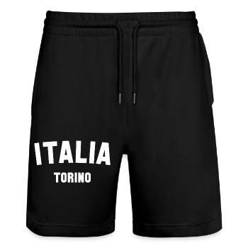 TORINO Turin Italia Italie Italien - Short de jogging bio TRAINER Stanley/Stella unisexe - noir - Devant - Nik (191cm) & Marisol (170cm)