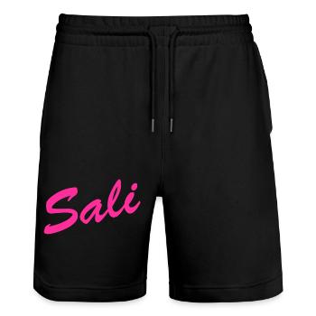 Sali zäme! - Stanley/Stella Unisex Bio Joggingshorts Trainer  - Schwarz - Vorne - Nik (191cm) & Marisol (170cm)