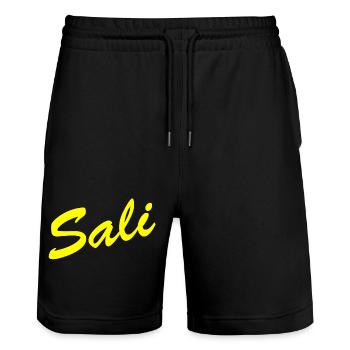 Sali zäme! - Stanley/Stella Unisex Bio Joggingshorts Trainer  - Schwarz - Vorne - Nik (191cm) & Marisol (170cm)