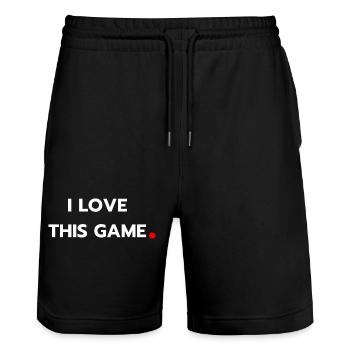 Ich liebe dieses Spiel - Stanley/Stella Unisex Bio Joggingshorts Trainer  - Schwarz - Vorne - Nik (191cm) & Marisol (170cm)