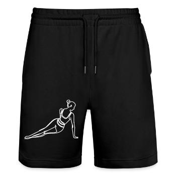Fille de remise en forme - Short de jogging bio TRAINER Stanley/Stella unisexe - noir - Devant - Nik (191cm) & Marisol (170cm)