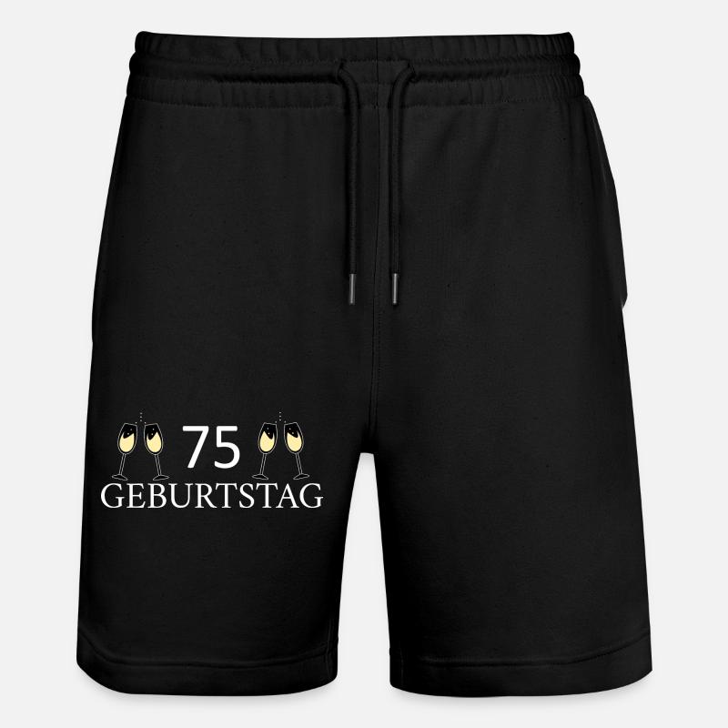 75th birthday 75 years - Stanley/Stella Trainer Unisex Organic Jogging Shorts - black
