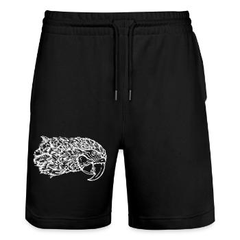 Papagei Tier Vogel Zoo Afrika Tropisch Urwald - Stanley/Stella Unisex Bio Joggingshorts Trainer  - Schwarz - Vorne - Nik (191cm) & Marisol (170cm)