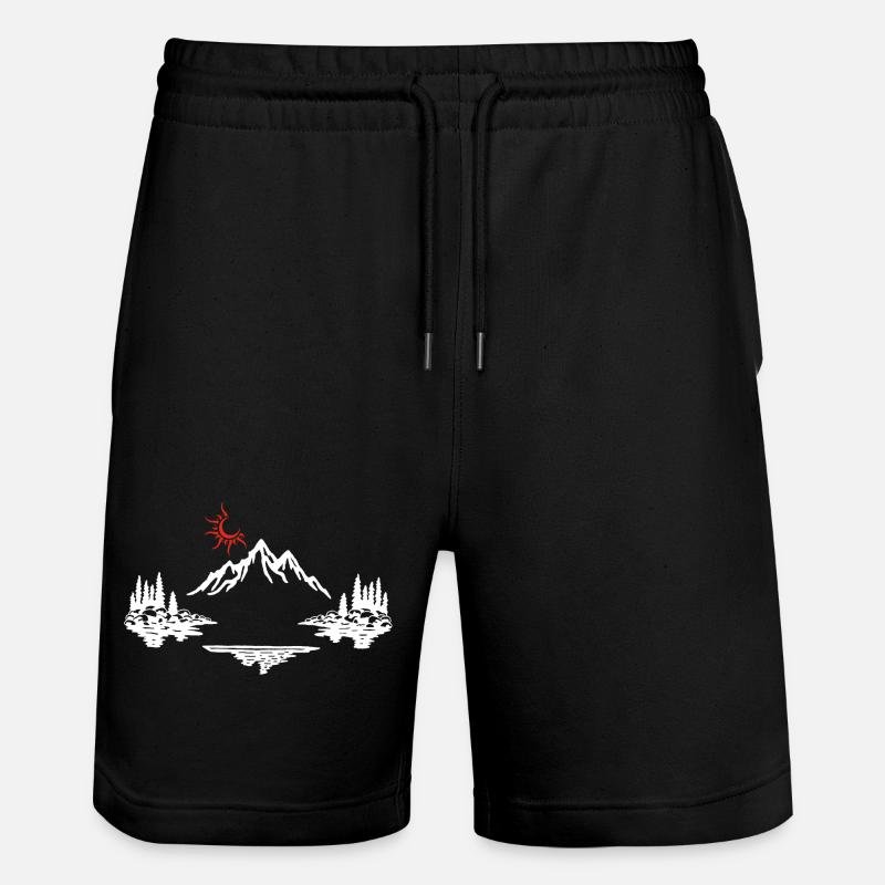 Weiße Berglandschaft - Stanley/Stella Unisex Bio Joggingshorts Trainer  - Schwarz