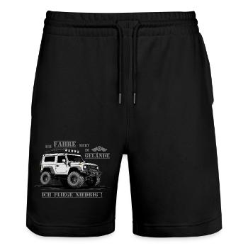 Offroad-Fahrzeug - Stanley/Stella Unisex Bio Joggingshorts Trainer  - Schwarz - Vorne - Nik (191cm) & Marisol (170cm)
