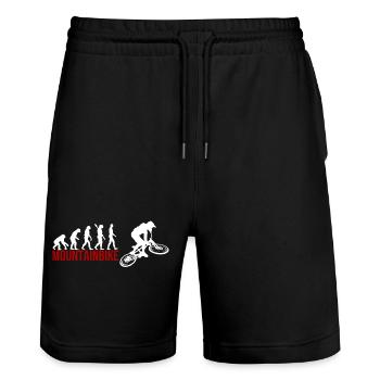 Evolution Mountainbike - Stanley/Stella Unisex Bio Joggingshorts Trainer  - Schwarz - Vorne - Nik (191cm) & Marisol (170cm)