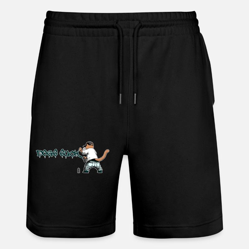 chat graffiti dogs suck - Short de jogging bio TRAINER Stanley/Stella unisexe - noir