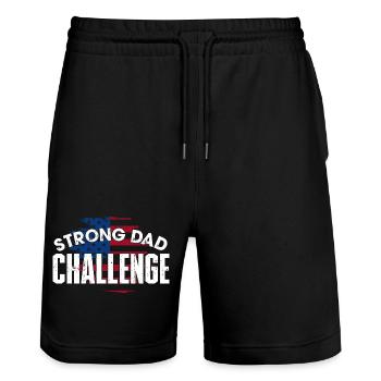 Herausforderung des starken Vaters - Stanley/Stella Unisex Bio Joggingshorts Trainer  - Schwarz - Vorne - Nik (191cm) & Marisol (170cm)