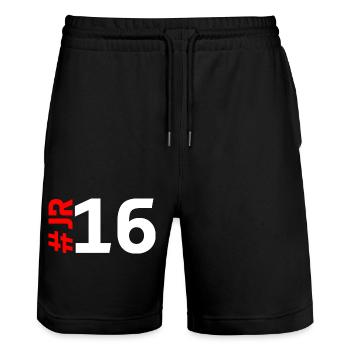 JR16 - Stanley/Stella Unisex Bio Joggingshorts Trainer  - Schwarz - Vorne - Nik (191cm) & Marisol (170cm)
