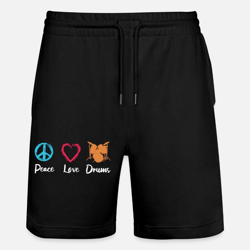 Tambours d’amour de paix - Short de jogging bio TRAINER Stanley/Stella unisexe - noir
