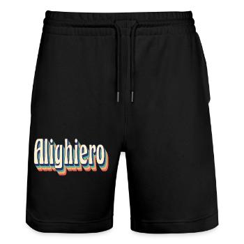 vintage rétro Alighiero t-shirt t-shirt cadeau - Short de jogging bio TRAINER Stanley/Stella unisexe - noir - Devant - Nik (191cm) & Marisol (170cm)