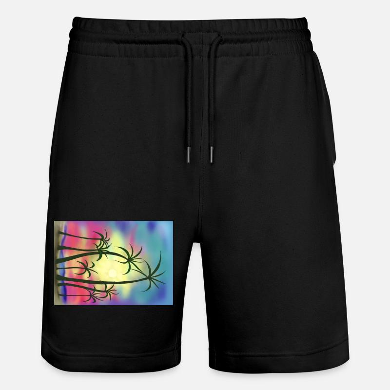 Palmen - Stanley/Stella Unisex Bio Joggingshorts Trainer  - Schwarz