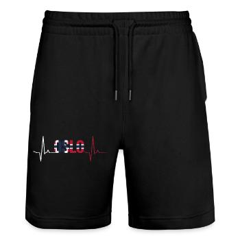 Oslo Herzschlag - Stanley/Stella Unisex Bio Joggingshorts Trainer  - Schwarz - Vorne - Nik (191cm) & Marisol (170cm)