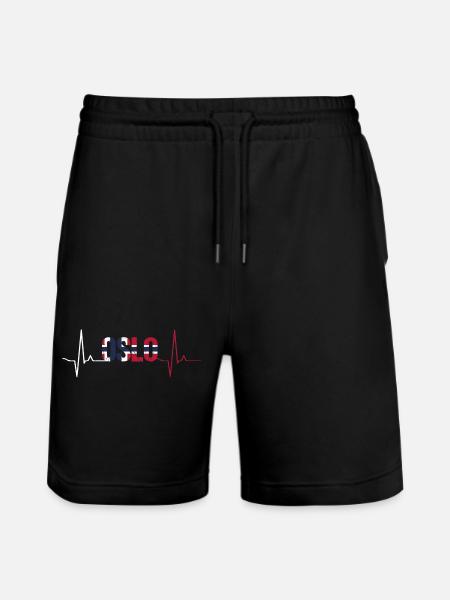 Oslo Herzschlag - Stanley/Stella Unisex Bio Joggingshorts Trainer - Schwarz