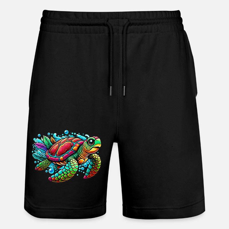 Schildkröte - Stanley/Stella Unisex Bio Joggingshorts Trainer  - Schwarz