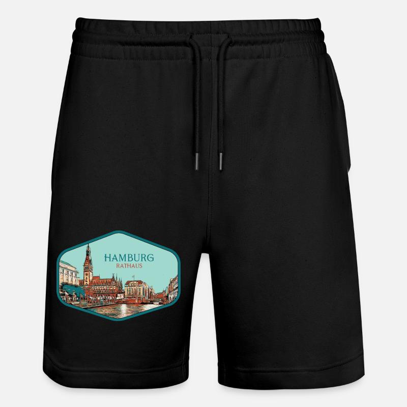 Hambourg ville historique Allemande - Short de jogging bio TRAINER Stanley/Stella unisexe - noir