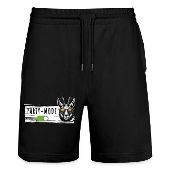 Party Fashion Gams Après Ski Hut Fun Mountain Hut - Stanley/Stella Trainer Unisex Organic Jogging Shorts - black - Front - Nik (191cm) & Marisol (170cm)