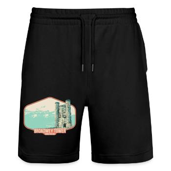 Illustration Broadwey Tower, Worcestershire - Stanley/Stella Unisex Bio Joggingshorts Trainer  - Schwarz - Vorne - Nik (191cm) & Marisol (170cm)
