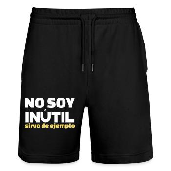 No Soy Inutil Servo de Ejemplo - Stanley/Stella Trainer Unisex Organic Jogging Shorts - black - Front - Nik (191cm) & Marisol (170cm)