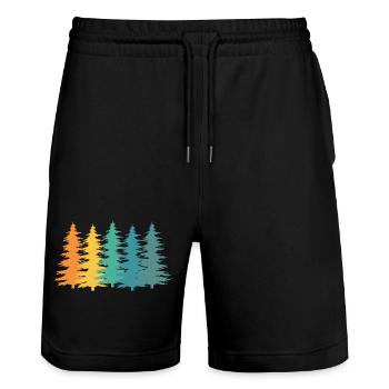 Cadeau rétro Forest Ranger - Short de jogging bio TRAINER Stanley/Stella unisexe - noir - Devant - Nik (191cm) & Marisol (170cm)