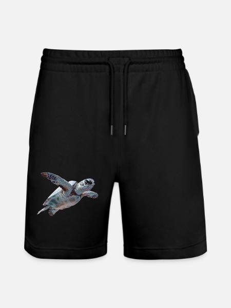 Geometrische Schildkröte Muster - Stanley/Stella Unisex Bio Joggingshorts Trainer  - Schwarz