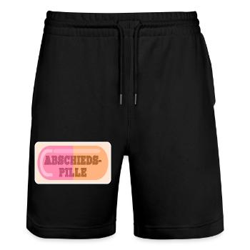 ABSCHIEDSPILLE ABSCHIED - Stanley/Stella Unisex Bio Joggingshorts Trainer  - Schwarz - Vorne - Nik (191cm) & Marisol (170cm)