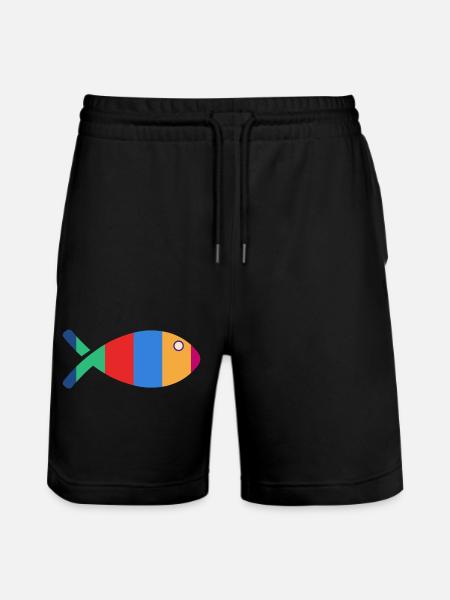 FISH - Stanley/Stella Trainer Unisex Organic Jogging Shorts - black