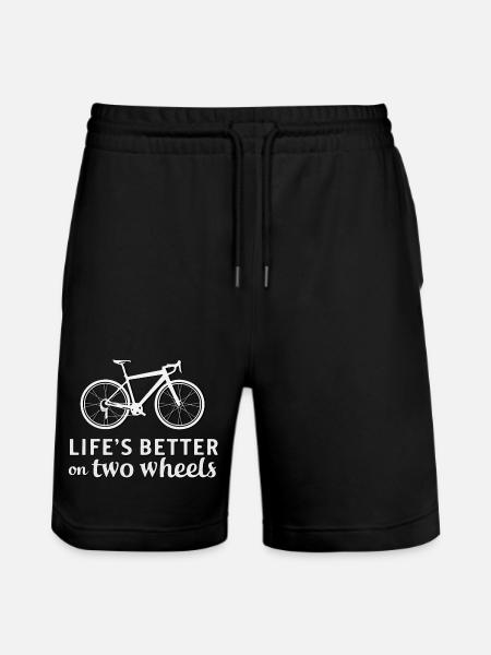 Bicycle with Motivational Quote Design - Stanley/Stella Trainer Unisex Organic Jogging Shorts - black