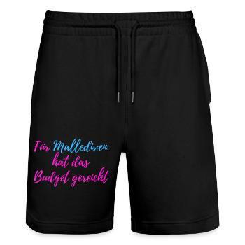Mallediven! - Stanley/Stella Trainer Unisex Organic Jogging Shorts - black - Front - Nik (191cm) & Marisol (170cm)