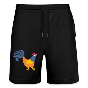 Hahn Gockel Ostern Bauernhof Geflügel Tiere Ei - Stanley/Stella Unisex Bio Joggingshorts Trainer  - Schwarz - Vorne - Nik (191cm) & Marisol (170cm)