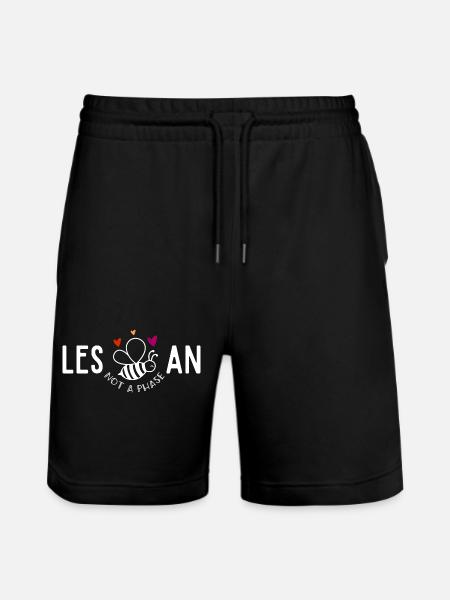 Les Bee An,Lesbian funny pride - Stanley/Stella Trainer Unisex Organic Jogging Shorts - black