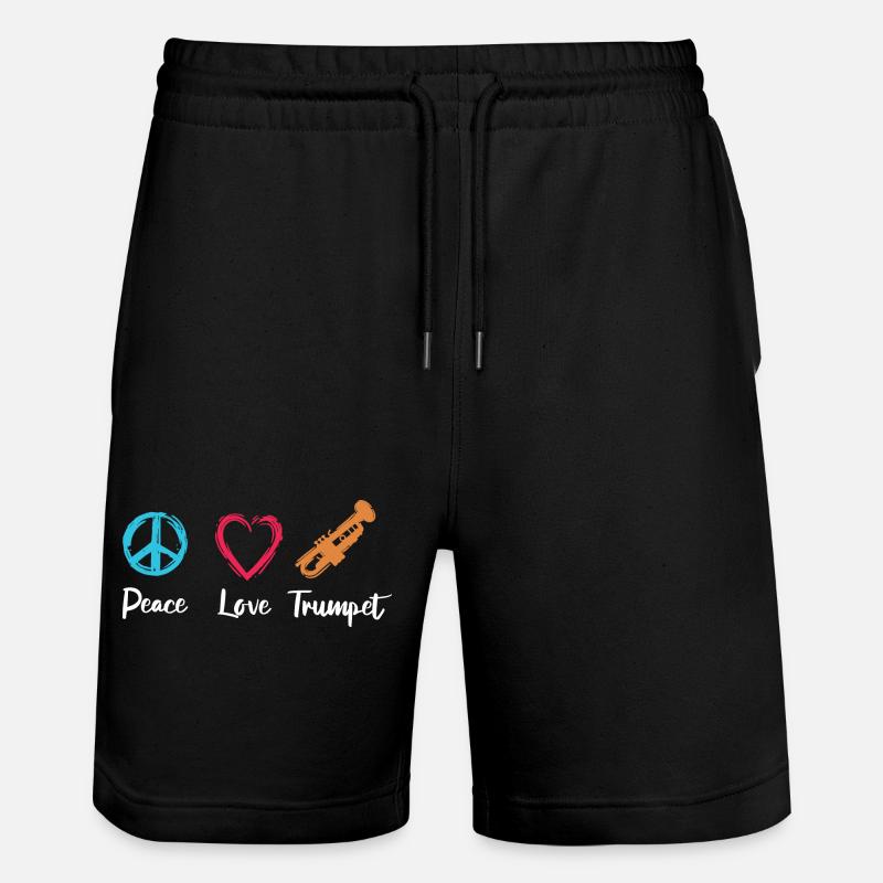 Frieden Liebe Trompete - Stanley/Stella Unisex Bio Joggingshorts Trainer  - Schwarz