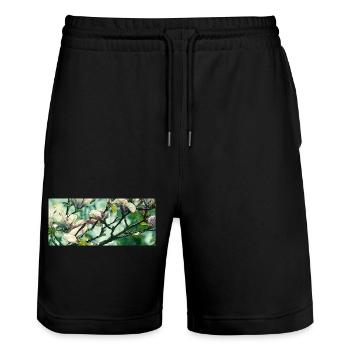 Magnolie Vintage Design - Stanley/Stella Unisex Bio Joggingshorts Trainer  - Schwarz - Vorne - Nik (191cm) & Marisol (170cm)