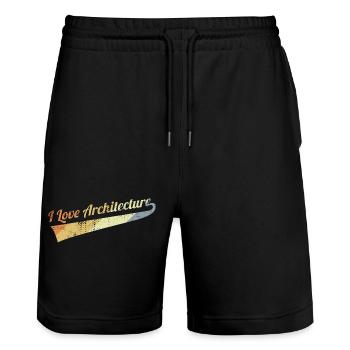 J’aime l’architecture - Short de jogging bio TRAINER Stanley/Stella unisexe - noir - Devant - Nik (191cm) & Marisol (170cm)
