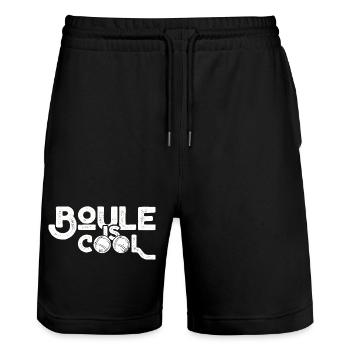 Boule is cool! Bouler Outfit Boule Kugeln - Stanley/Stella Unisex Bio Joggingshorts Trainer  - Schwarz - Vorne - Nik (191cm) & Marisol (170cm)