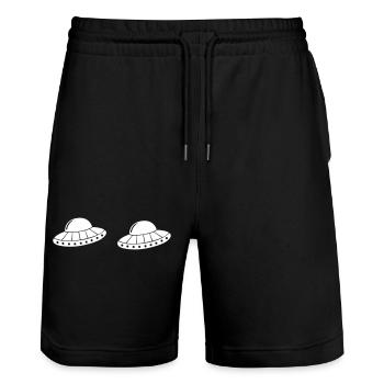 OVNI 2 - Short de jogging bio TRAINER Stanley/Stella unisexe - noir - Devant - Nik (191cm) & Marisol (170cm)