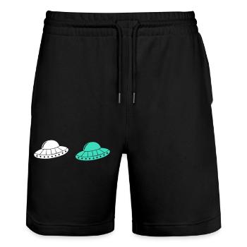 OVNI 2 - Short de jogging bio TRAINER Stanley/Stella unisexe - noir - Devant - Nik (191cm) & Marisol (170cm)