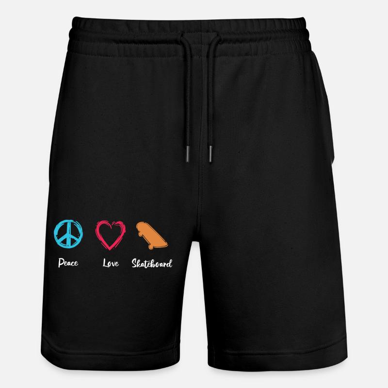 Planche à roulettes Peace Love - Short de jogging bio TRAINER Stanley/Stella unisexe - noir