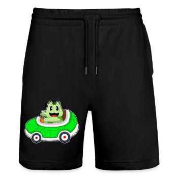 Turtle Car - Stanley/Stella Trainer Unisex Organic Jogging Shorts - black - Front - Nik (191cm) & Marisol (170cm)